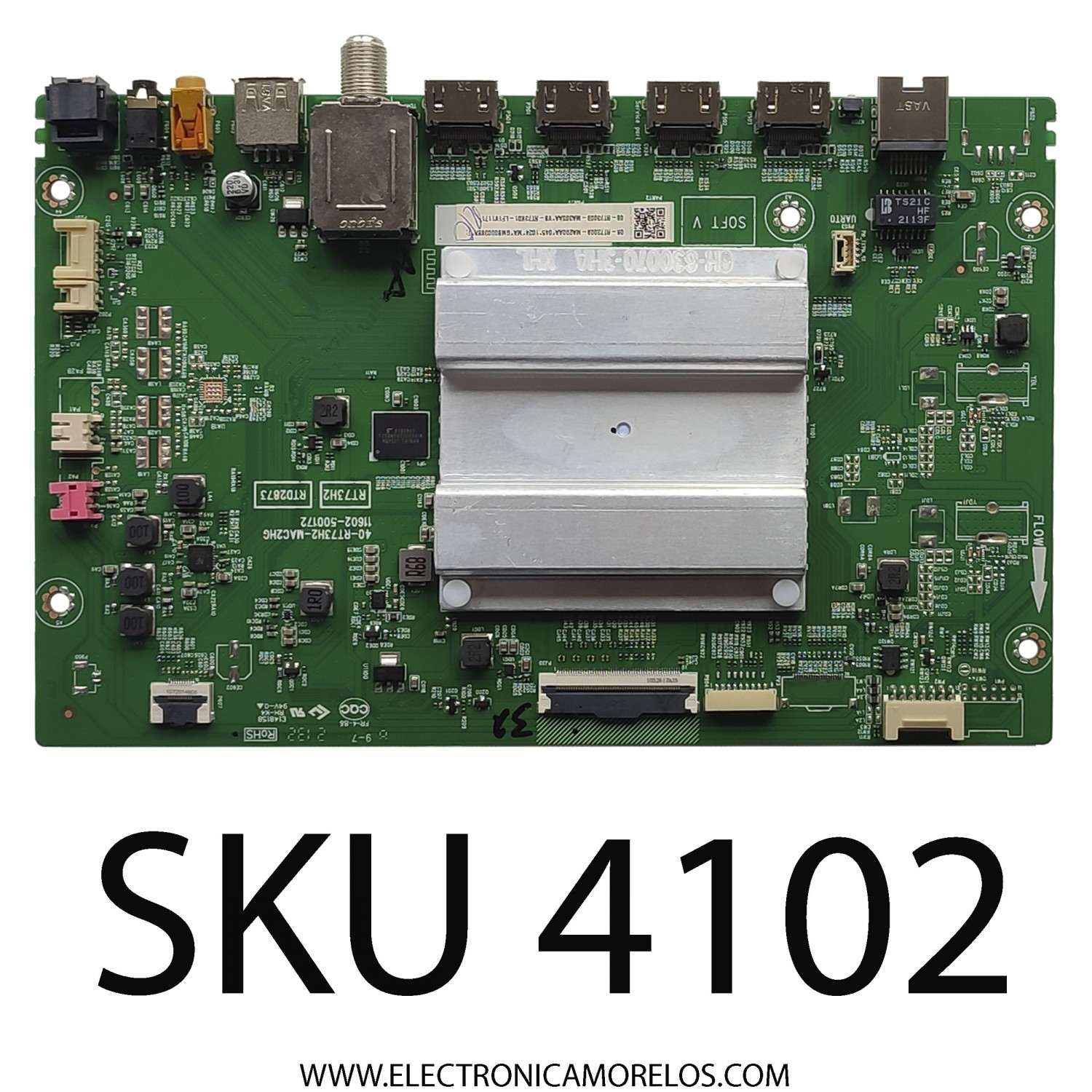 MAIN PARA TV TCL / NUMERO DE PARTE 08-RT73009-MA200AA / 40-RT73H2-MAC2HG / 11602-500172 / 08-RT73009-MA300AA / V8-RT73K01-LF1V1171 / PANEL LVU550NDJL CD9W00 V1 / DISPLAY ST5461D12-5 VER.2.2 / MODELO 55S535	